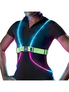 Lightweight Adjustable Reflective Running Vest with Rechargeable LED Lights
